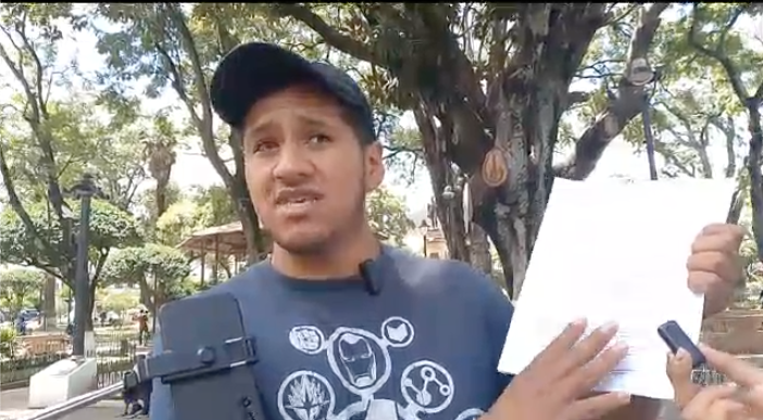 vicepresidente de la Confederación Universitaria Boliviana (CUB), Diego Villalba