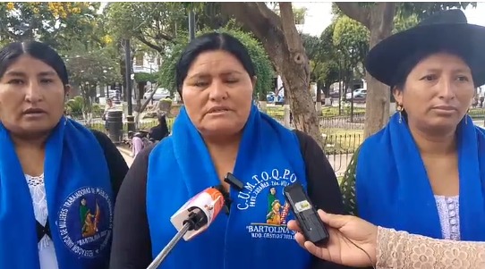 Justina Arancibia, representante evista de la Federación Departamental de Mujeres "Bartolina Sisa"